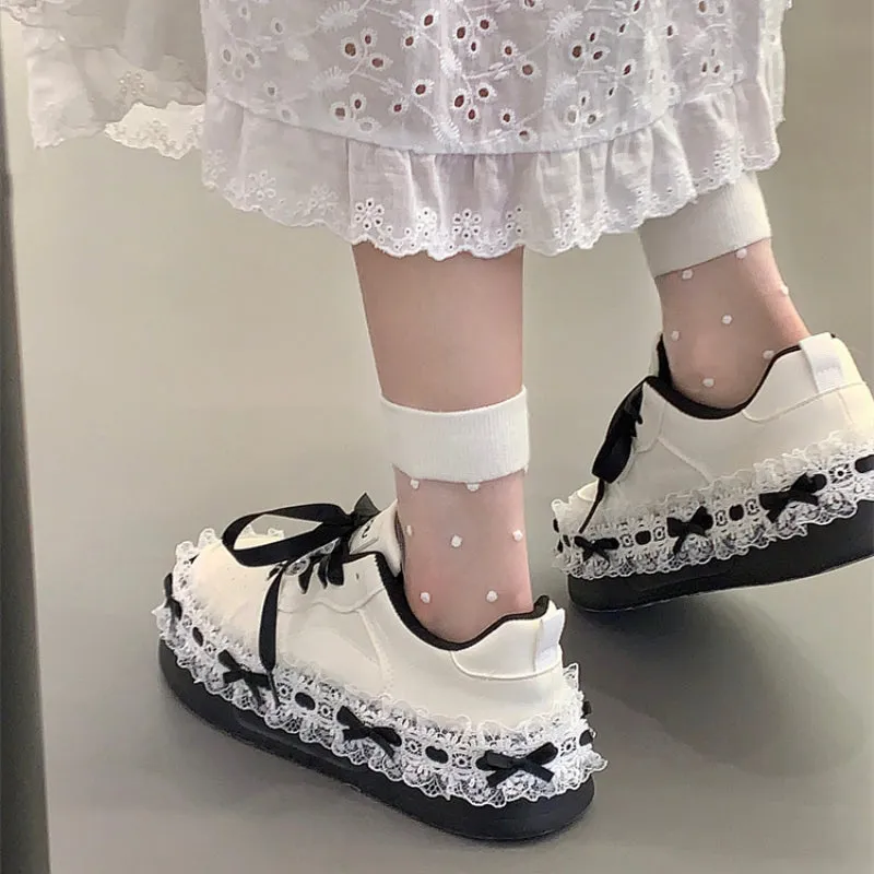 Lace Bow Platform Sneakers - Kimi