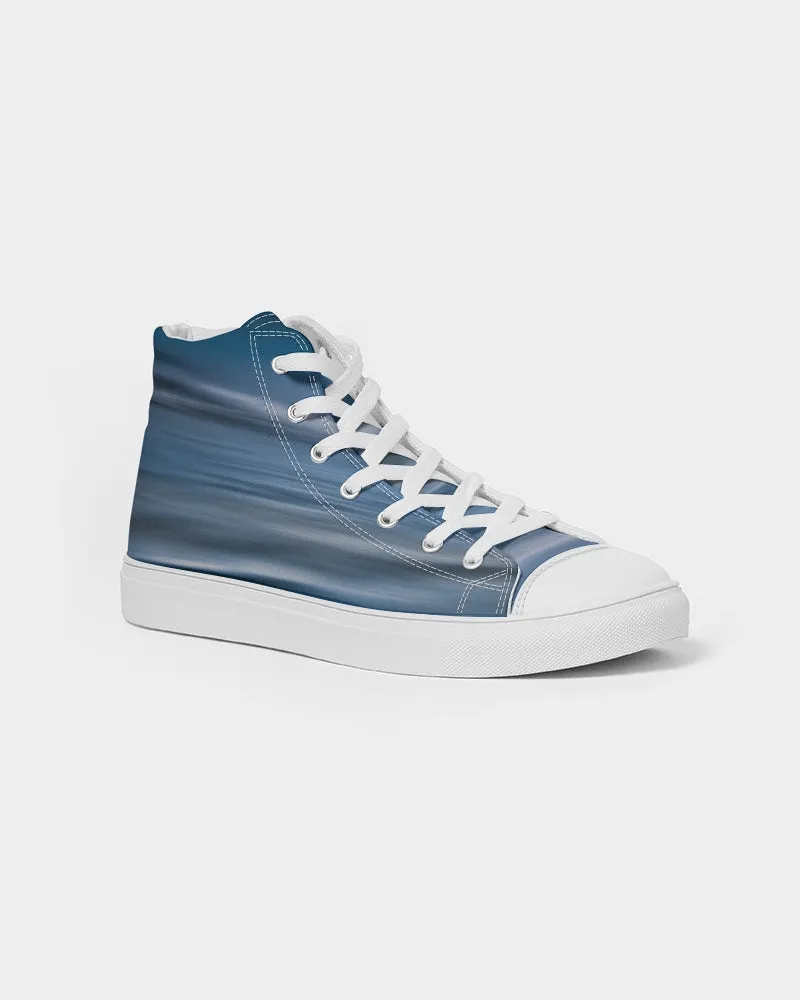 Lake Michigan Peaceful Evening Blue Women's Hightop Canvas Shoe