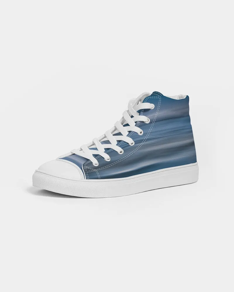 Lake Michigan Peaceful Evening Blue Women's Hightop Canvas Shoe