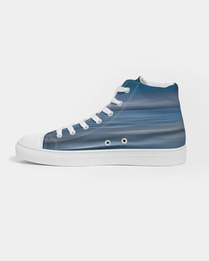 Lake Michigan Peaceful Evening Blue Women's Hightop Canvas Shoe