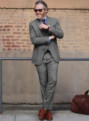 Light Weight Dark Gray Tweed Suit