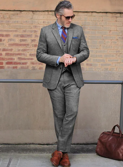 Light Weight Dark Gray Tweed Suit