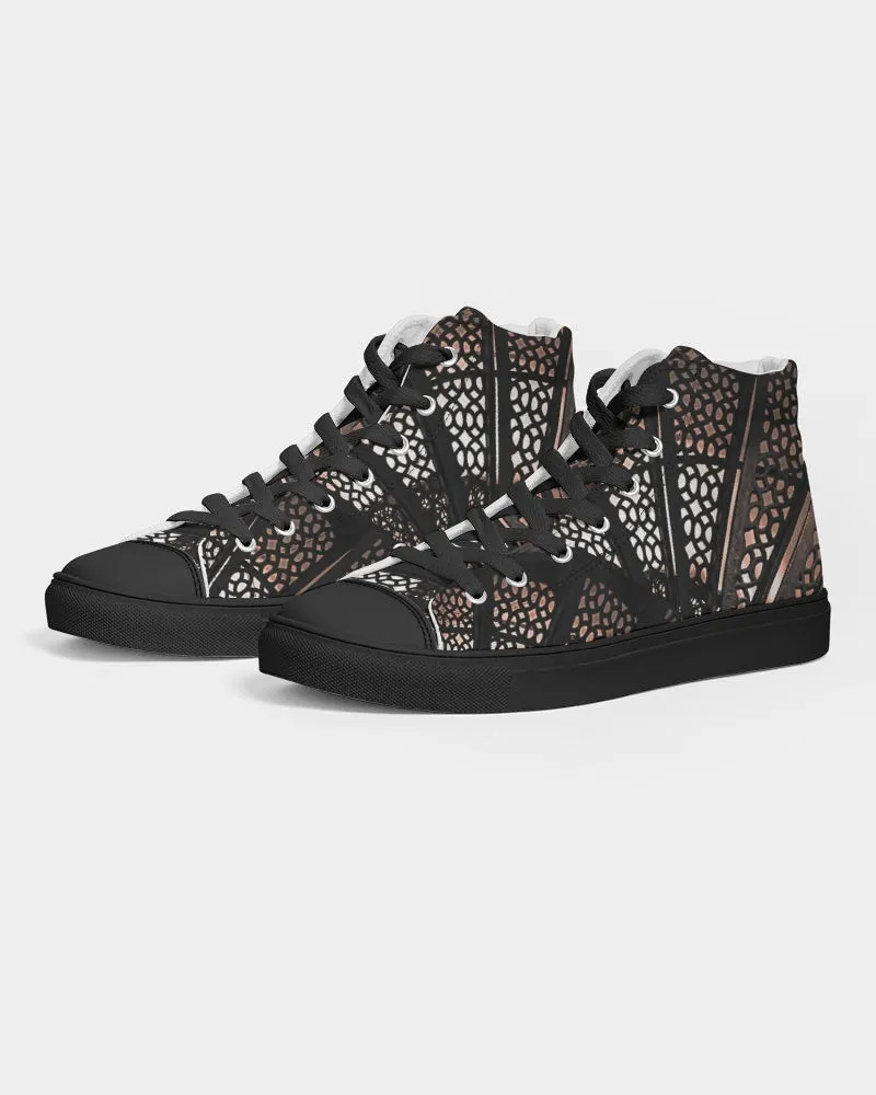 Lighthouse Fibonacci Beauty Women's Hightop Canvas Shoe - Black