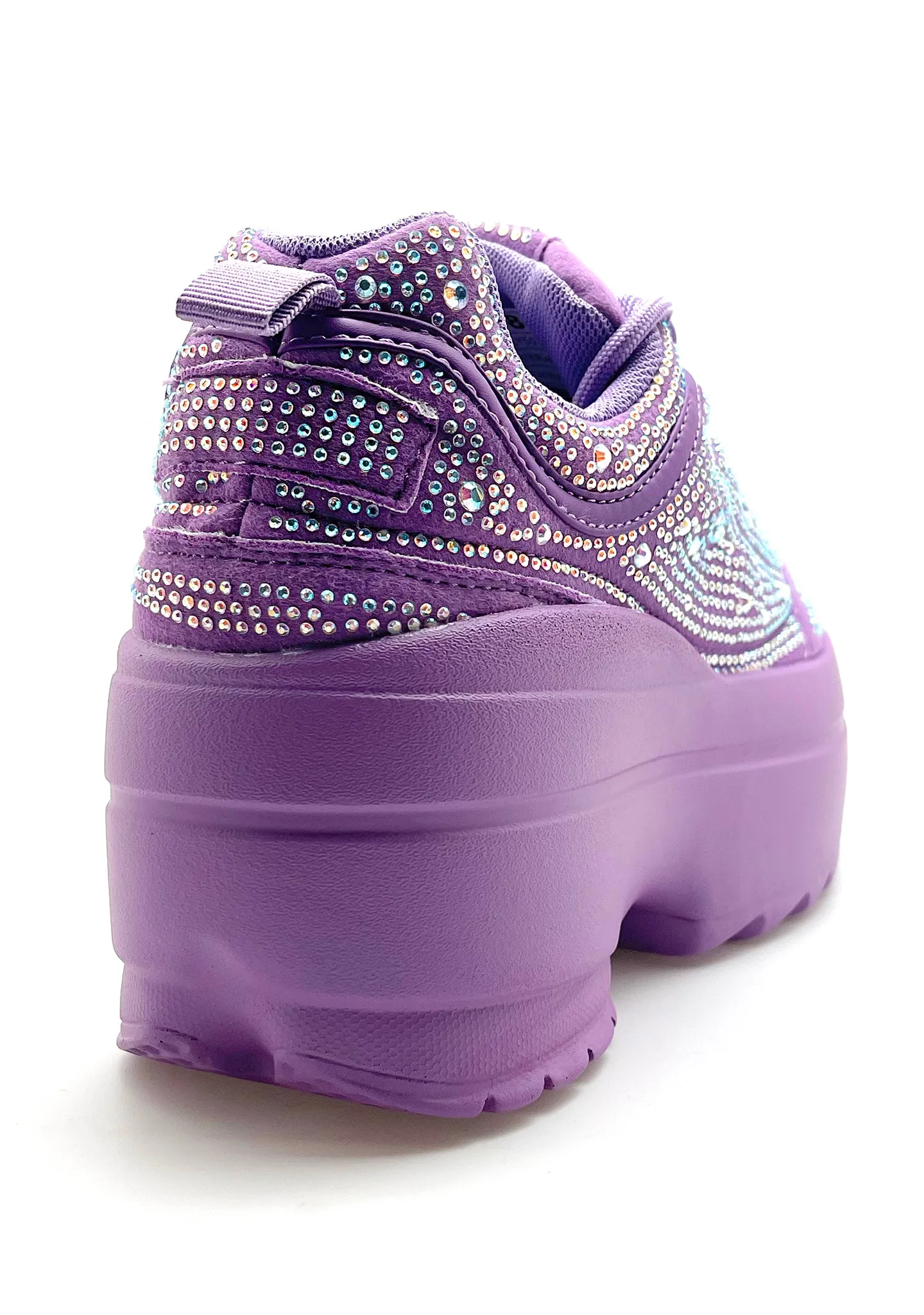 LILY 5010 Twilight Sparkle Rhinestone Purple Platform Sneakers