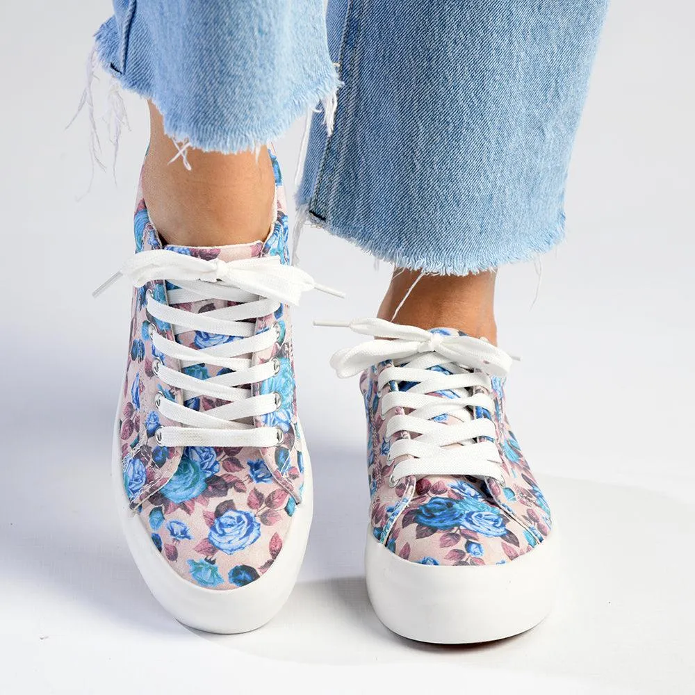 Madison Ladies Platform Floral 1 Sneaker - Pink Floral