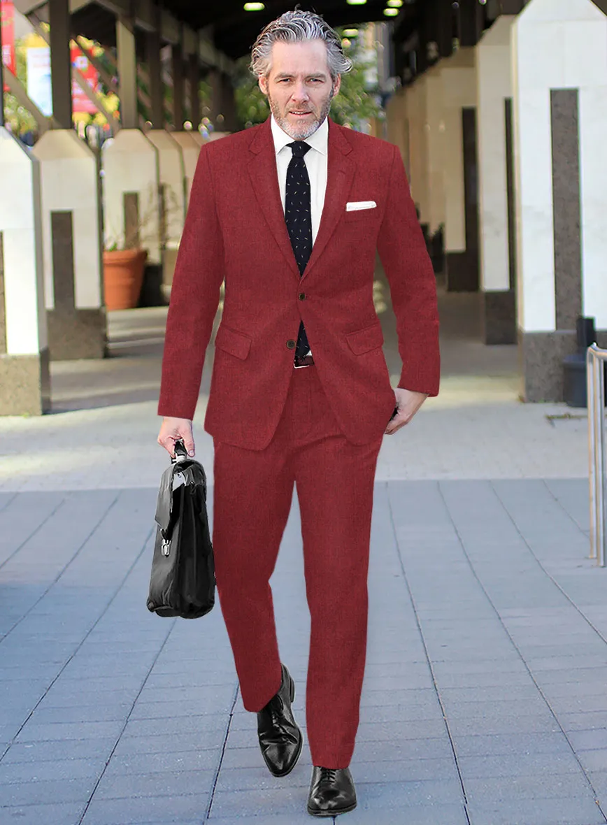 Melange Titan Red Tweed Suit