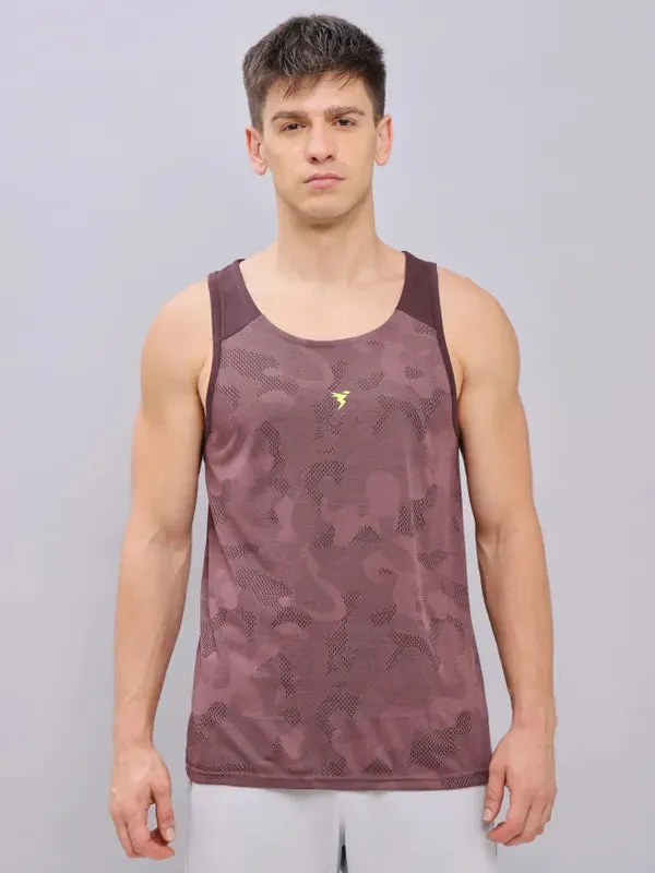 Men Colorblock Slim Fit Crew Neck Innerwear Vest with VENTMESH