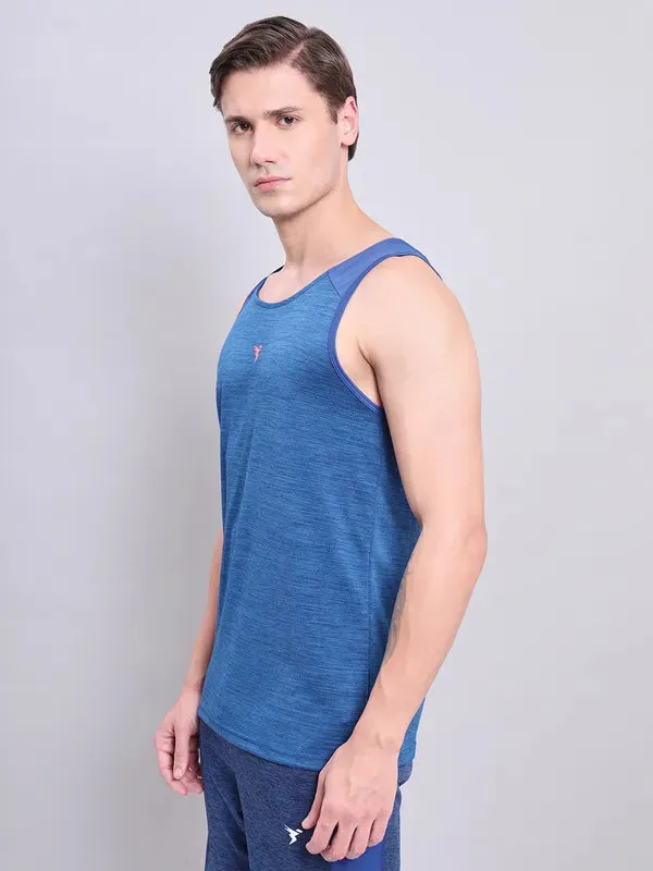 Men Melange Slim Fit Scoop Neck Innerwear Vest with DOUBLE COOL (Pack of 2)