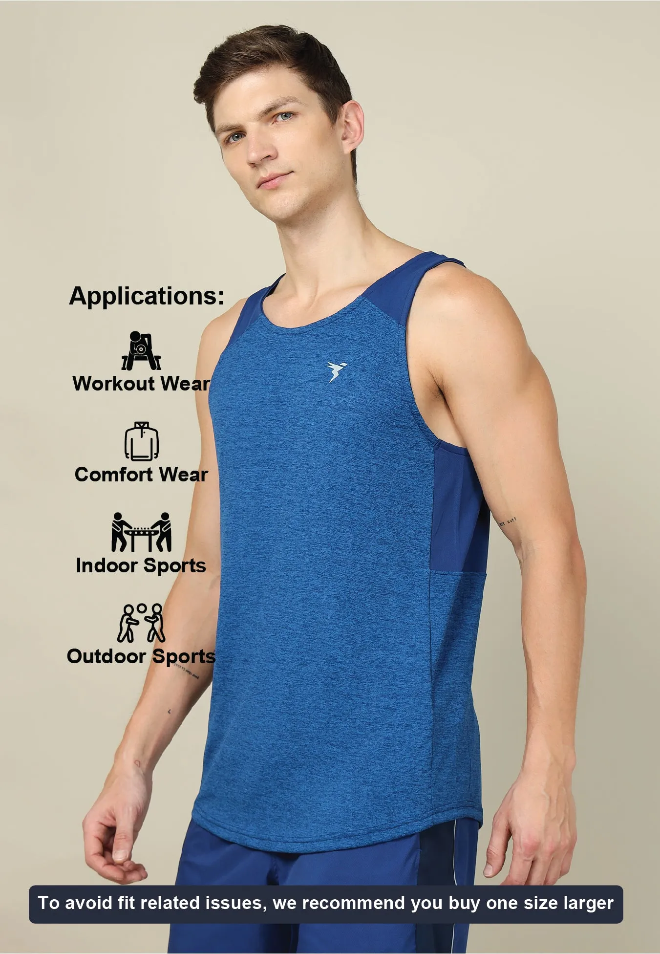 Men Melange Slim Fit Scoop Neck Innerwear Vest with TECHNO COOL  ( Pack of 2)