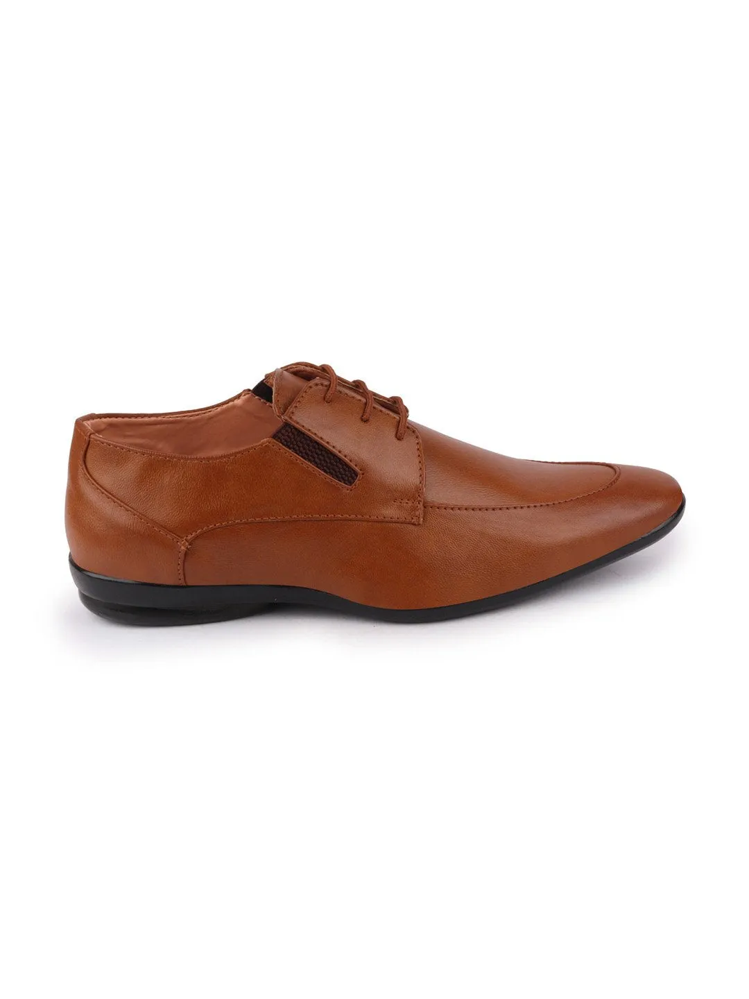 Men Tan Formal Lace-Up Derby Shoes