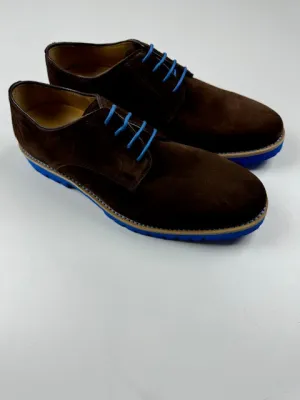 Mens Brown & Blue Derby Dress Shoes