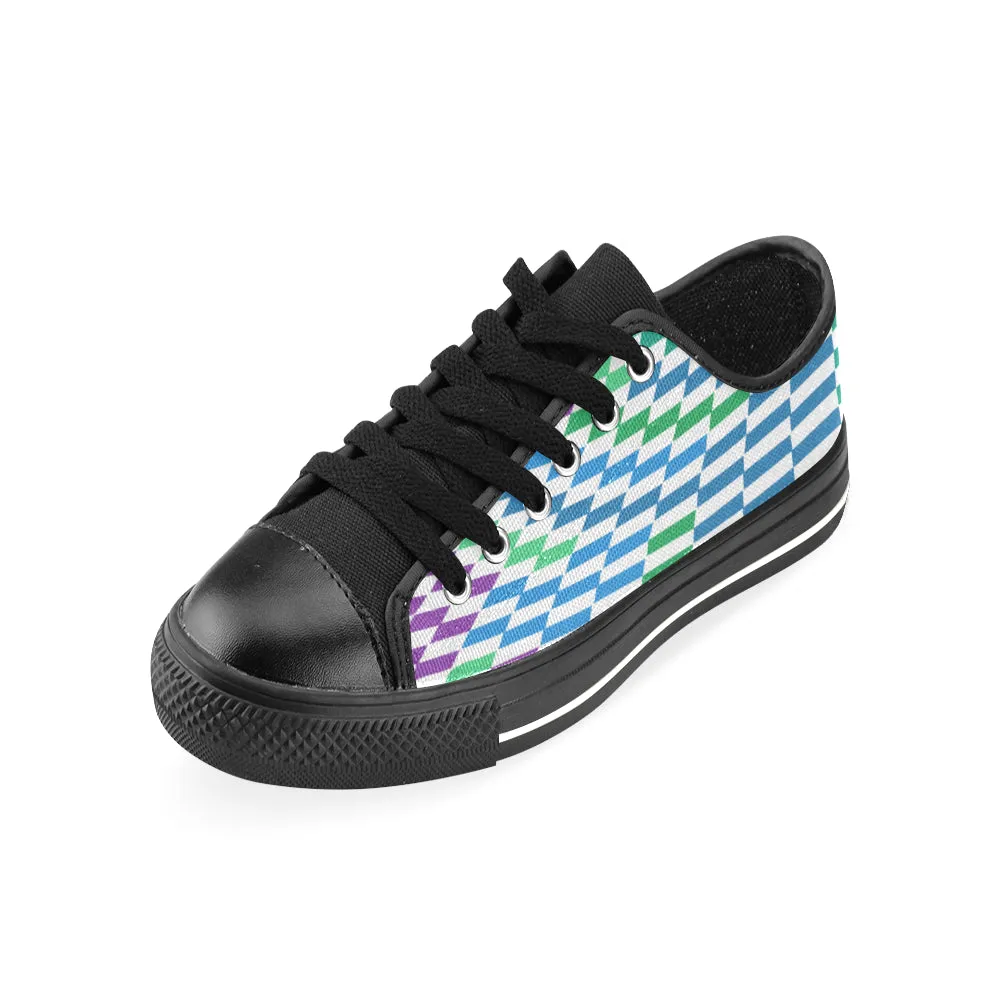 Men's Checker Print Big Size Low Top Canvas Shoes