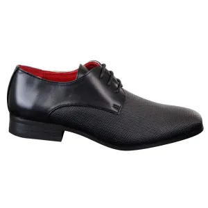 Mens Classic Laced PU Leather Smart Casual Shoes Black Office Wedding Prom Round