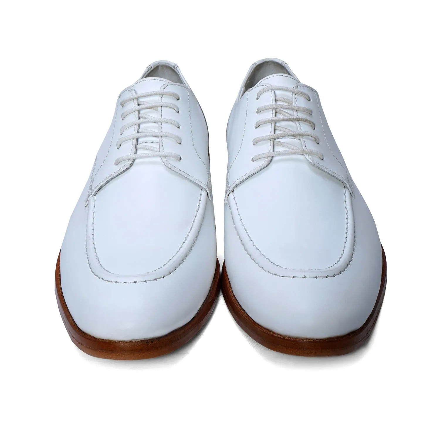 Men's Dress Formal Shoes in White Leather