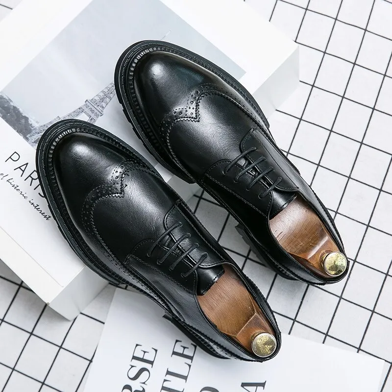 Men's Leather Dress Shoes / Fashion Brand Derby Shoes for Men