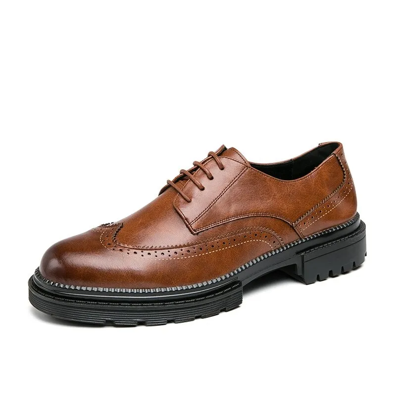 Men's Leather Dress Shoes / Fashion Brand Derby Shoes for Men