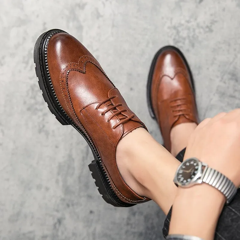 Men's Leather Dress Shoes / Fashion Brand Derby Shoes for Men