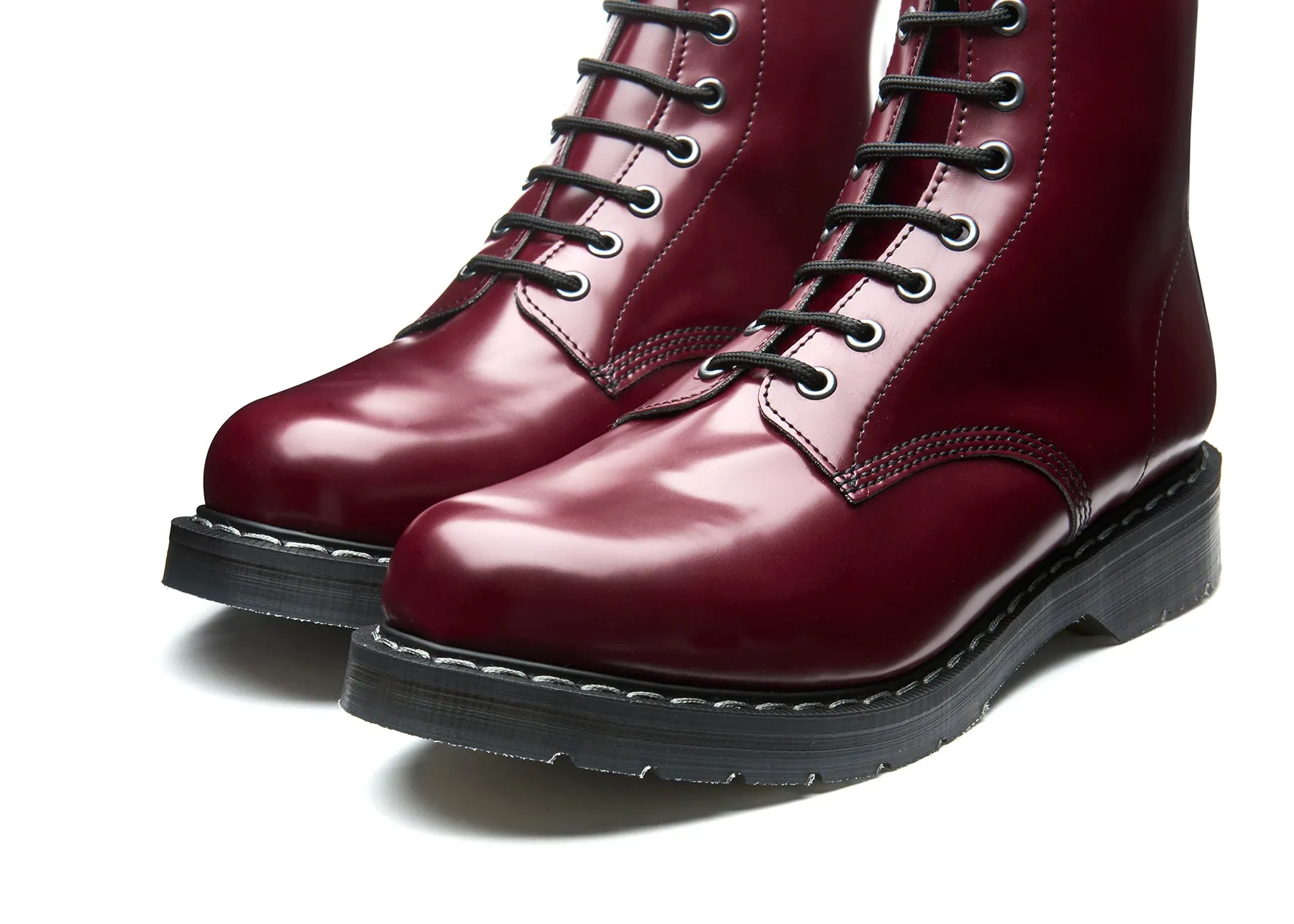 Merlot Vegan Hi-Shine 8 Eye Derby Boot