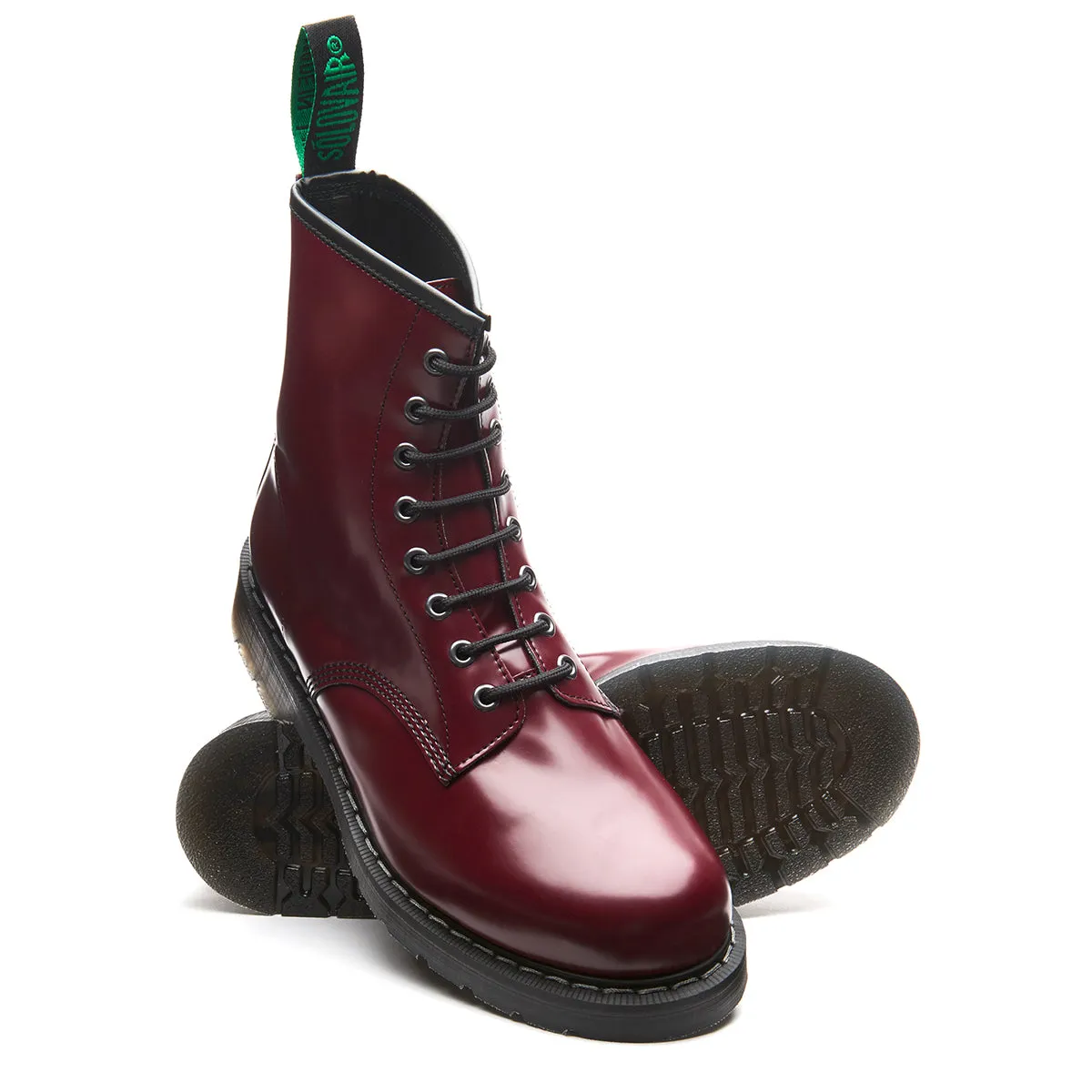 Merlot Vegan Hi-Shine 8 Eye Derby Boot