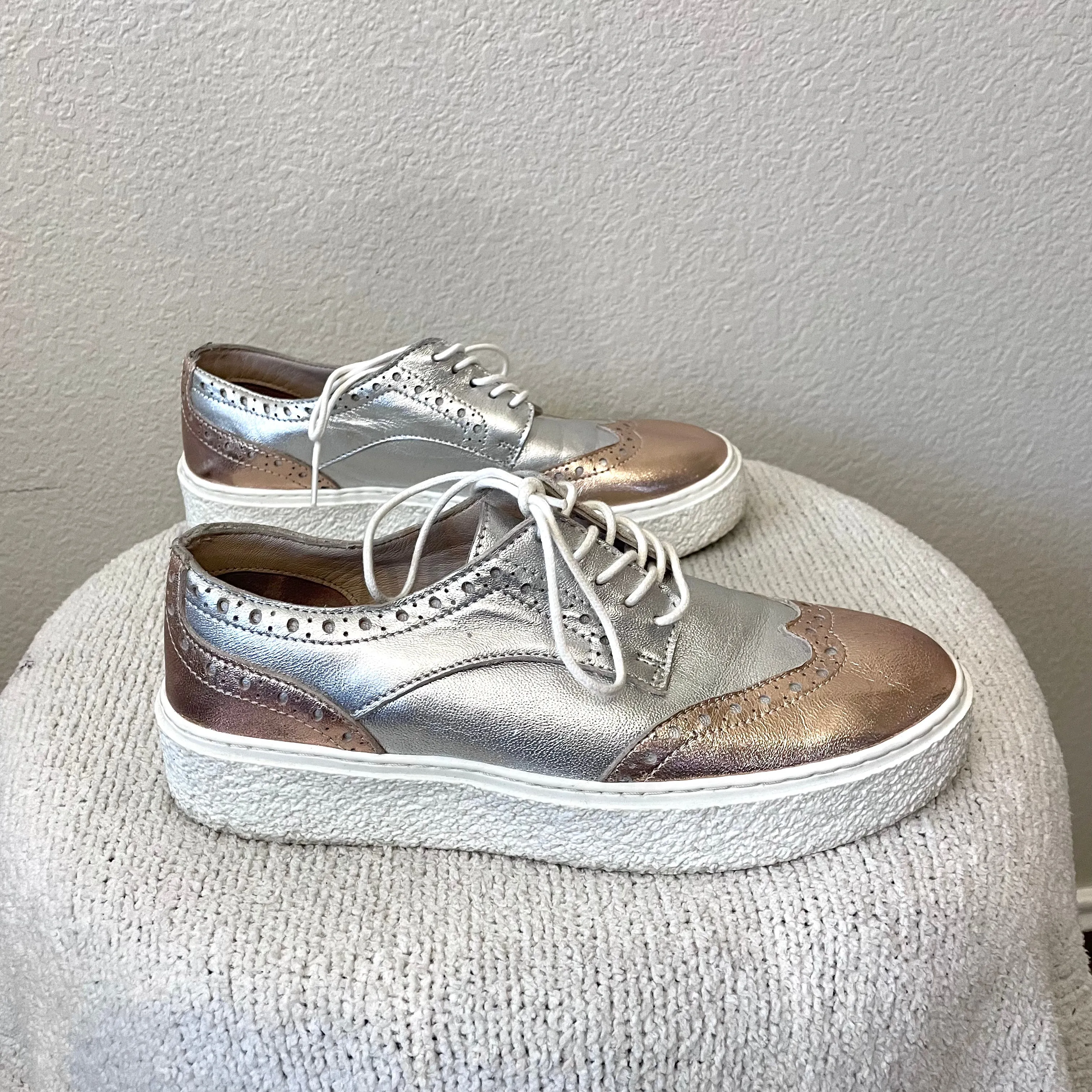 Metallic Platform Sneakers