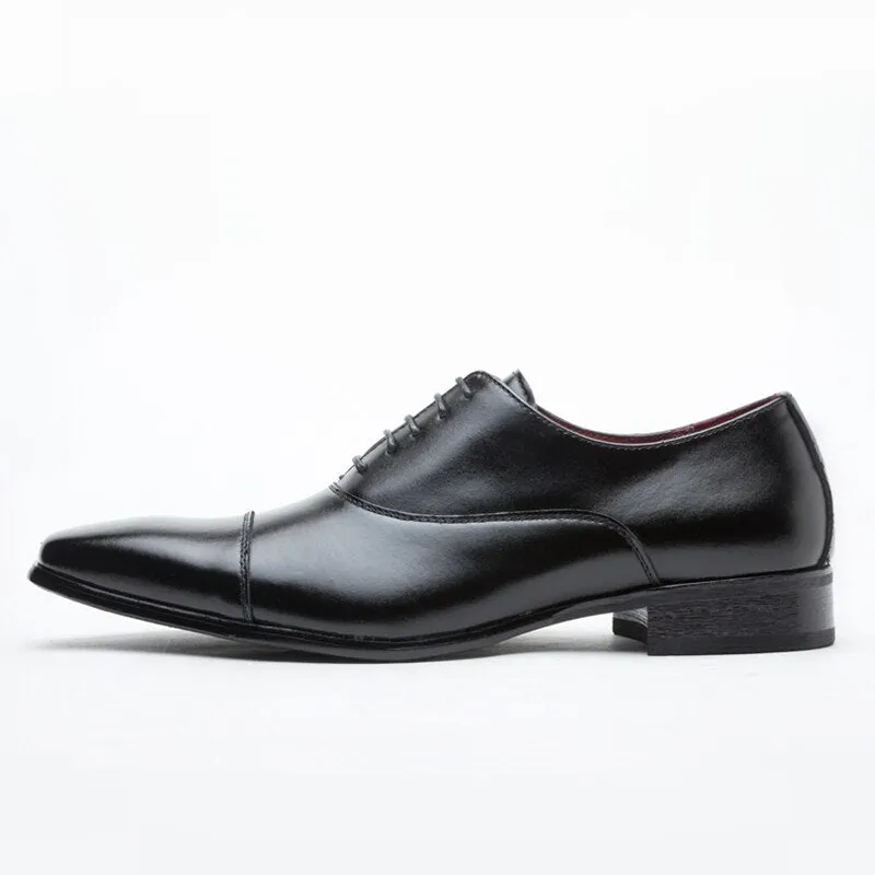 Misalwa Classic Cap Toe Oxford for Formal Dress Job Interview Business Office Shoes for Men Leather 2019