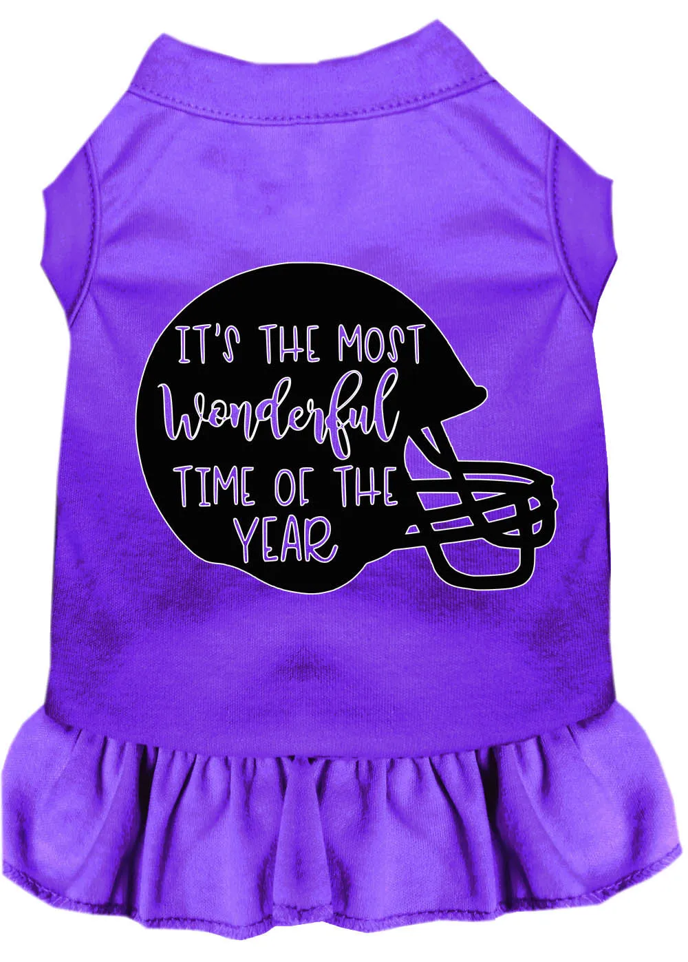 Most Wonderful Time Of The Year (football) Screen Print Dog Dress Purple Xxxl