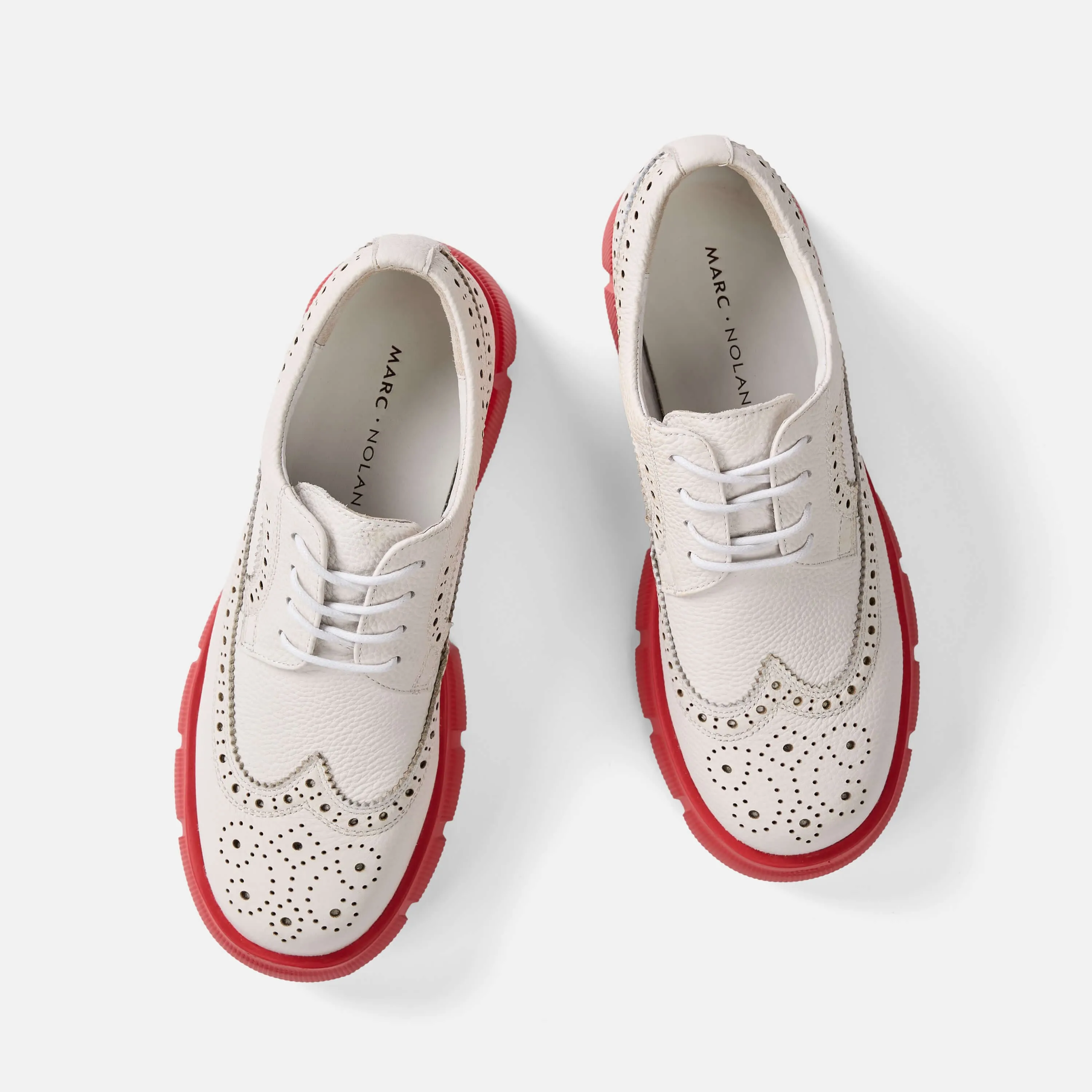 Ms. Alexander White/Red Leather Lug Wingtip Derby