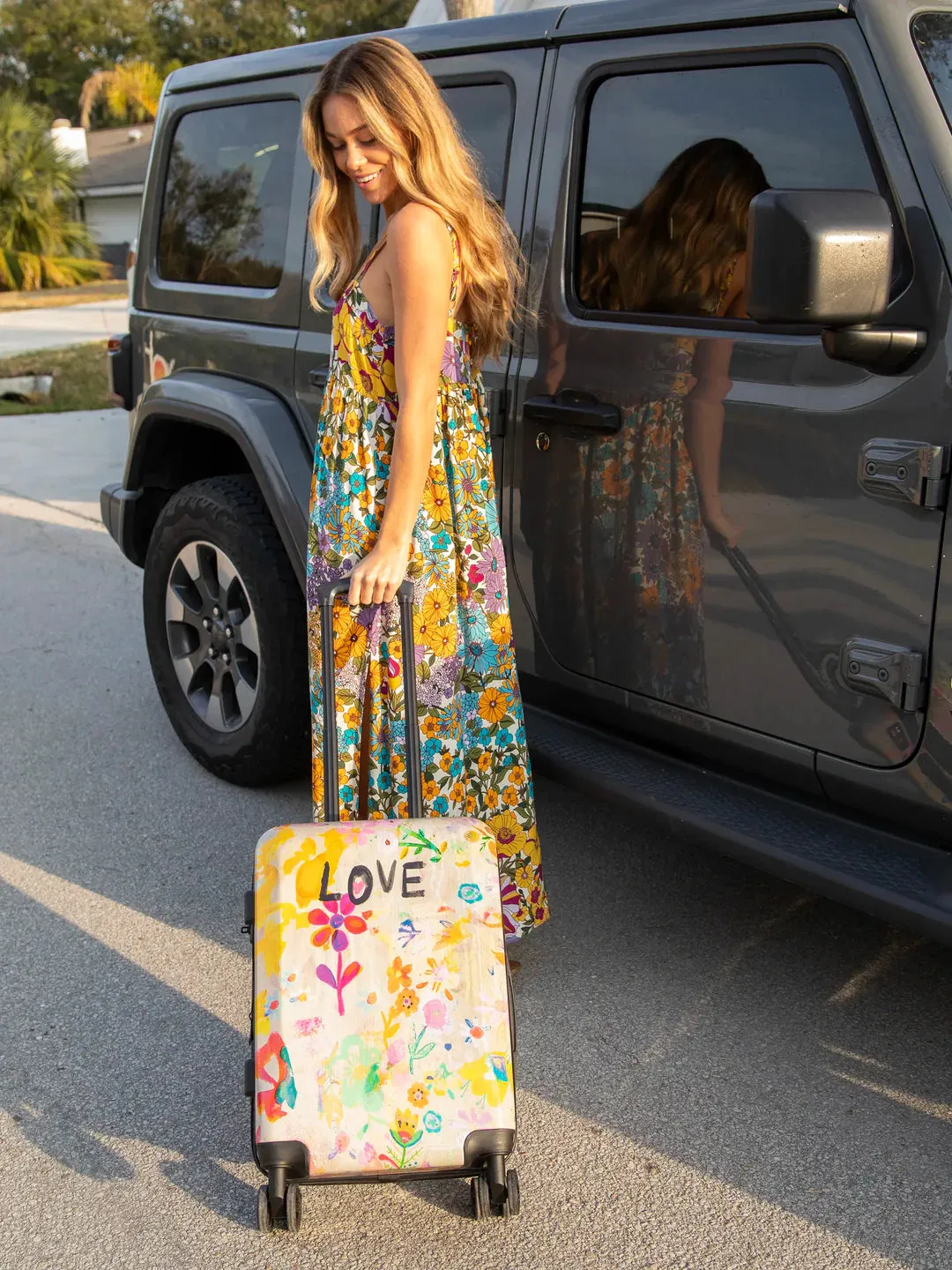 Natural Life Travel Happy Suitcase - Life Is A Canvas Love