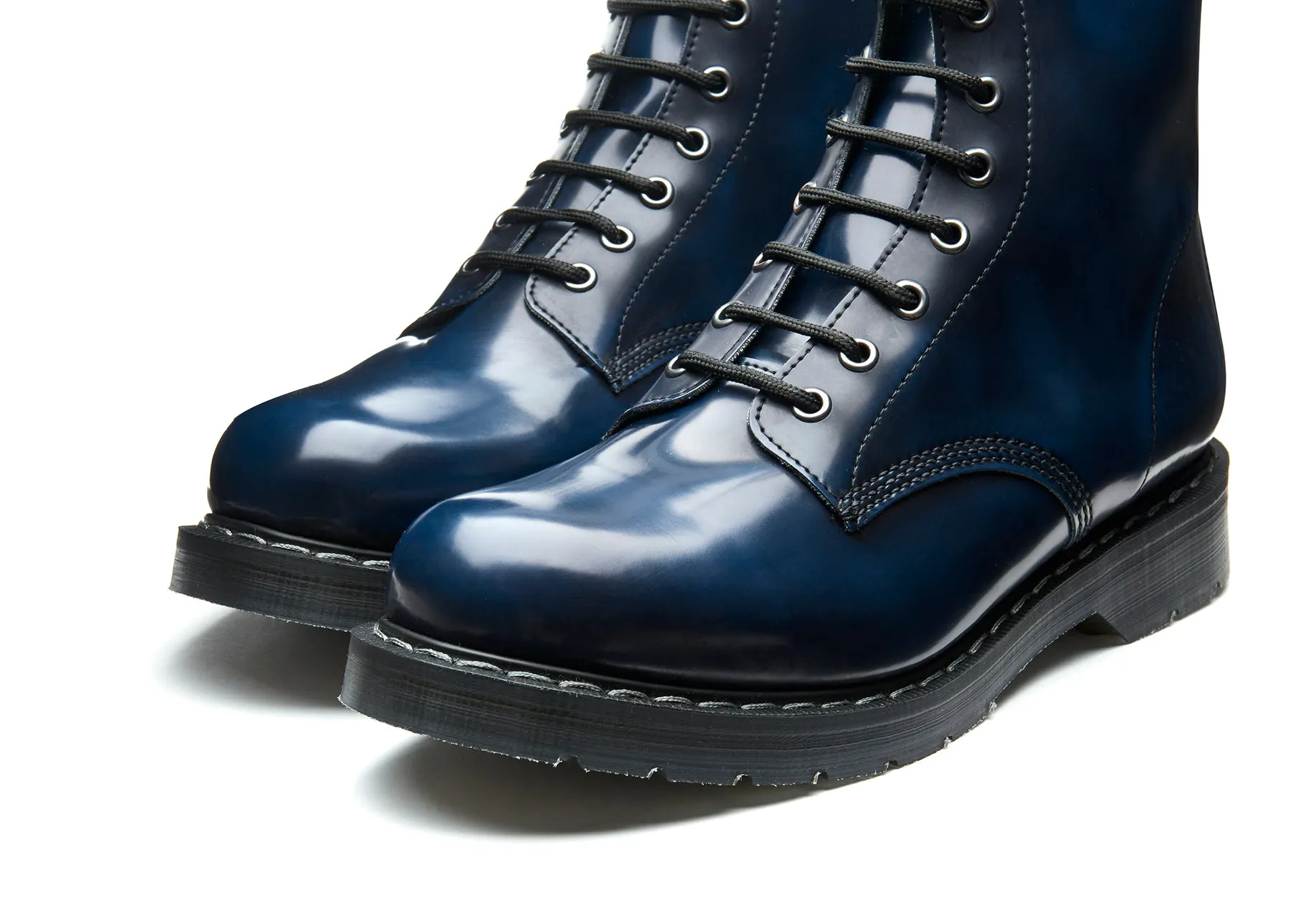 Navy Rub-Off Vegan 8 Eye Derby Boot