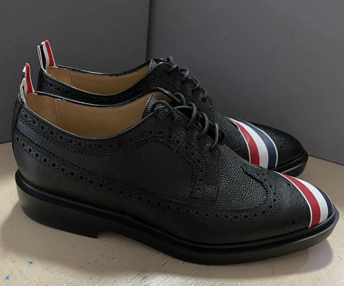 NIB $790 Thom Browne Men Pebbled Leather Derby Shoes Shoes Black 10 US/43 Eu Ita