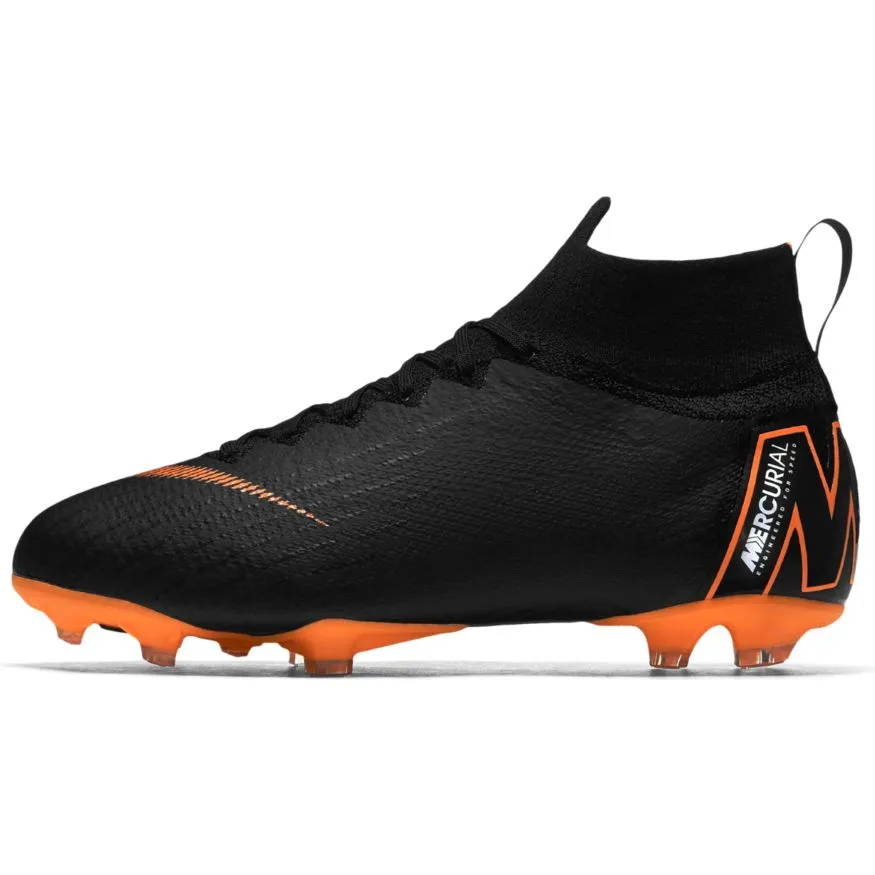 NIKE MERCURIAL JR SUPERFLY 360 ELITE FG-BLACK/TOTAL ORANGE/WHITE