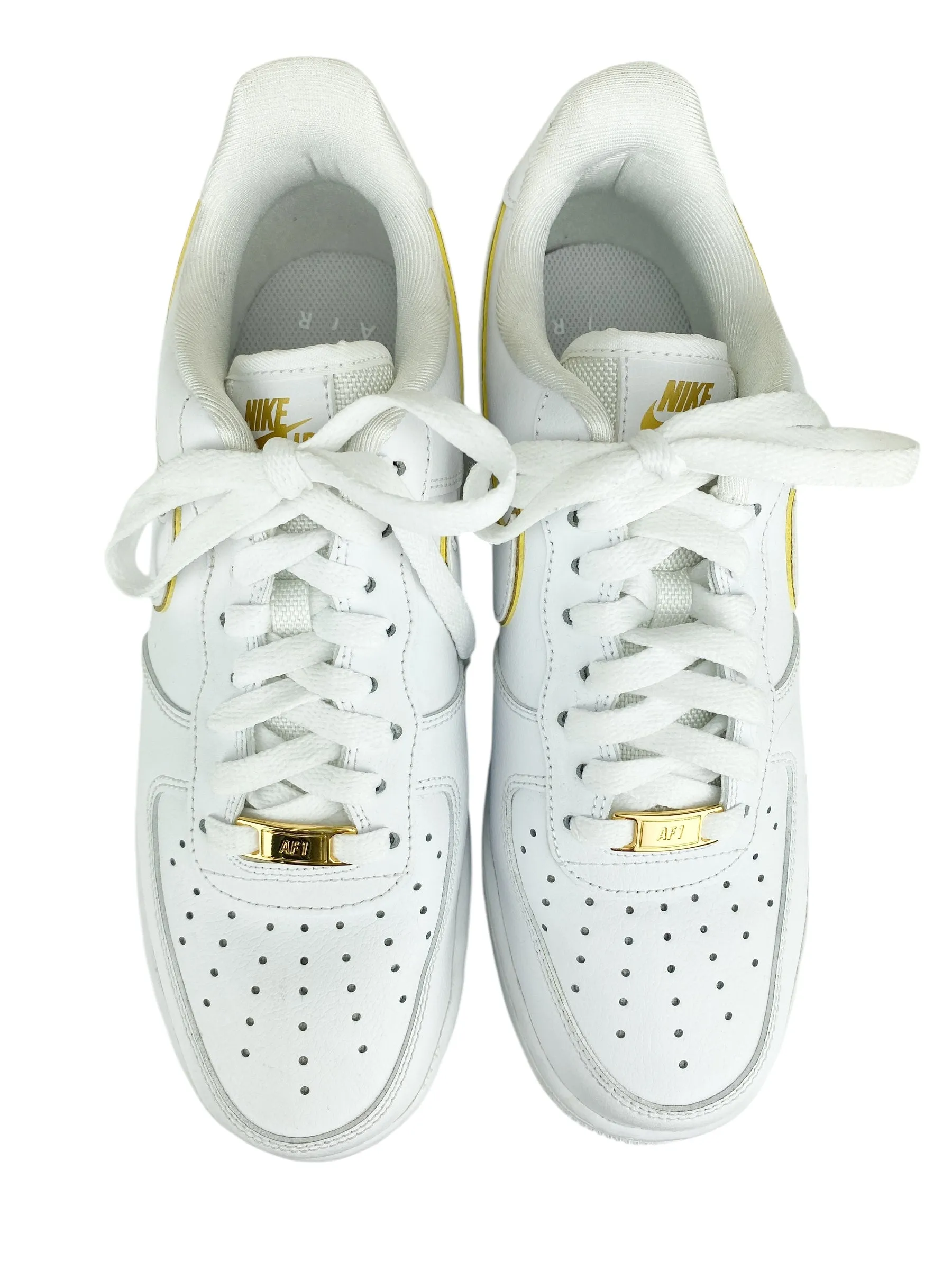 Nike Women's Air Force 1 Low Icon Clash White Metallic Gold Size 9.5 (fits like 10)