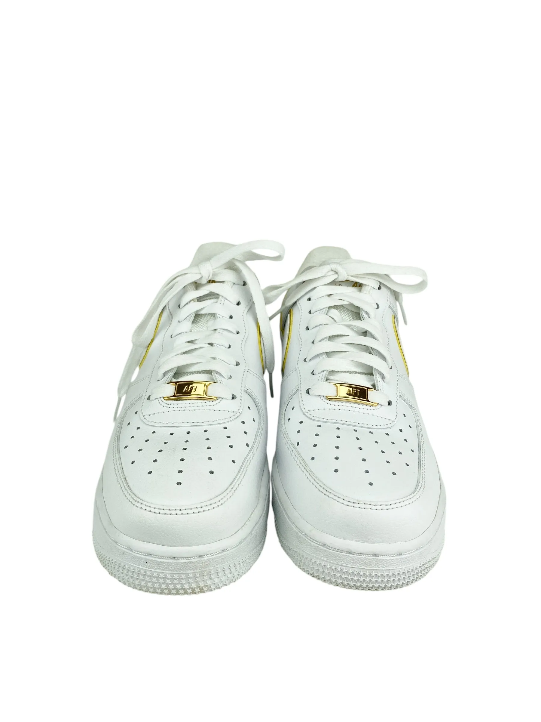 Nike Women's Air Force 1 Low Icon Clash White Metallic Gold Size 9.5 (fits like 10)