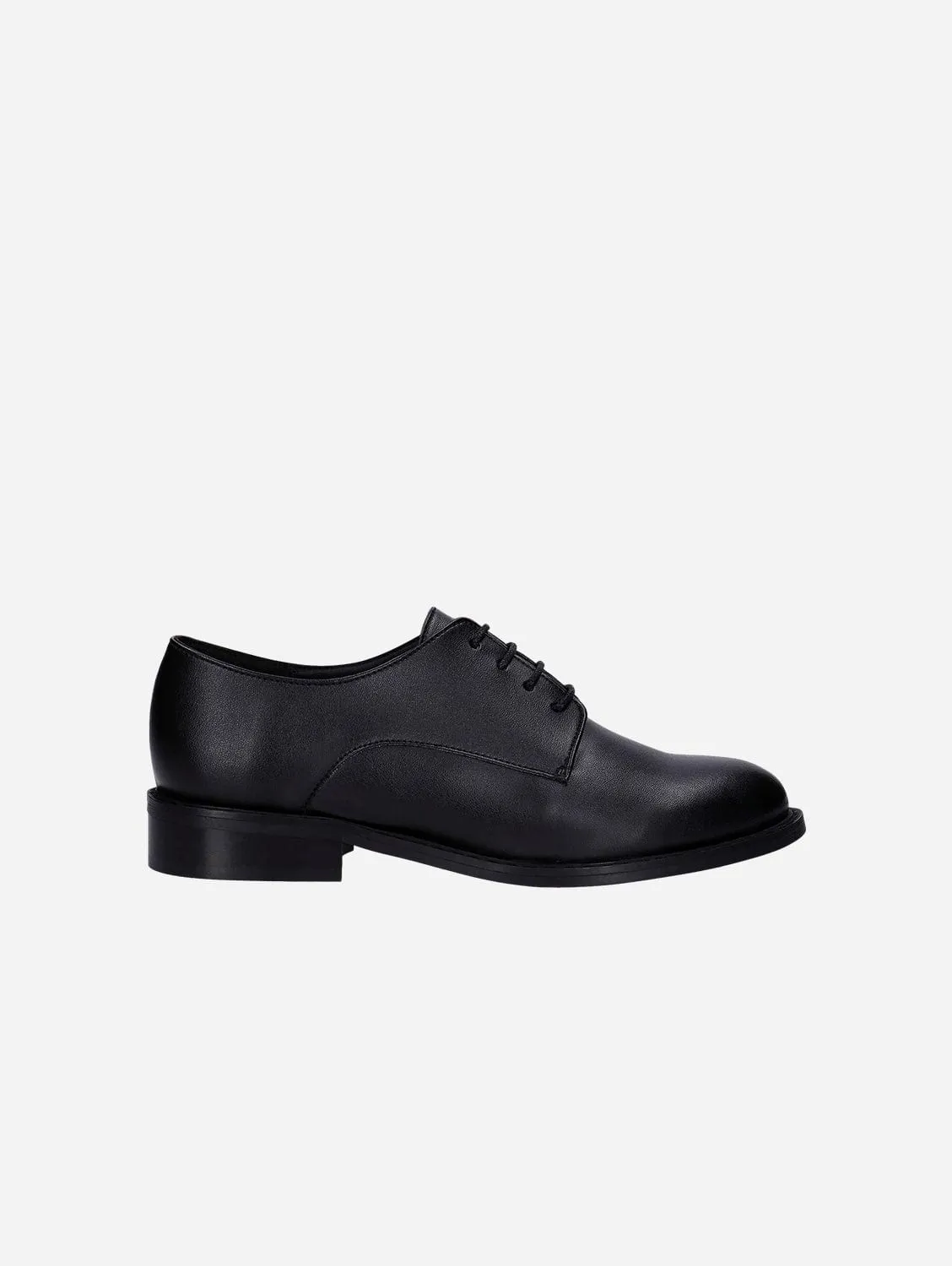 Obe Women's Apple Leather Vegan Derby Shoes | Black