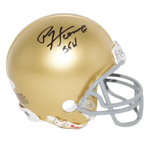 Paul Hornung Notre Dame Autographed Football Mini Gold Helmet (JSA) 56H Inscription included