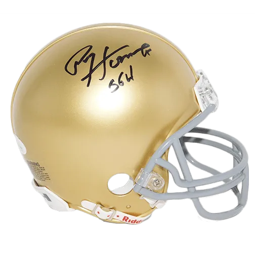 Paul Hornung Notre Dame Autographed Football Mini Gold Helmet (JSA) 56H Inscription included