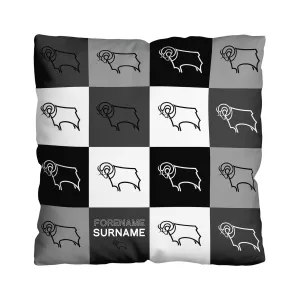 Personalised Derby County FC Chequered 18" Cushion