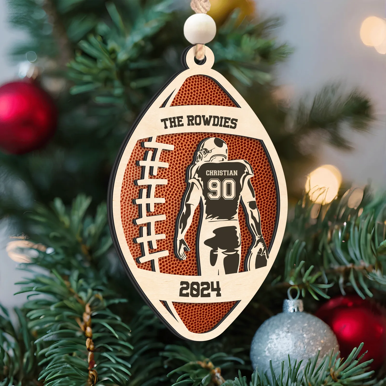 Personalized Football Christmas Ornament, Christmas Gift for Football Team, CF914