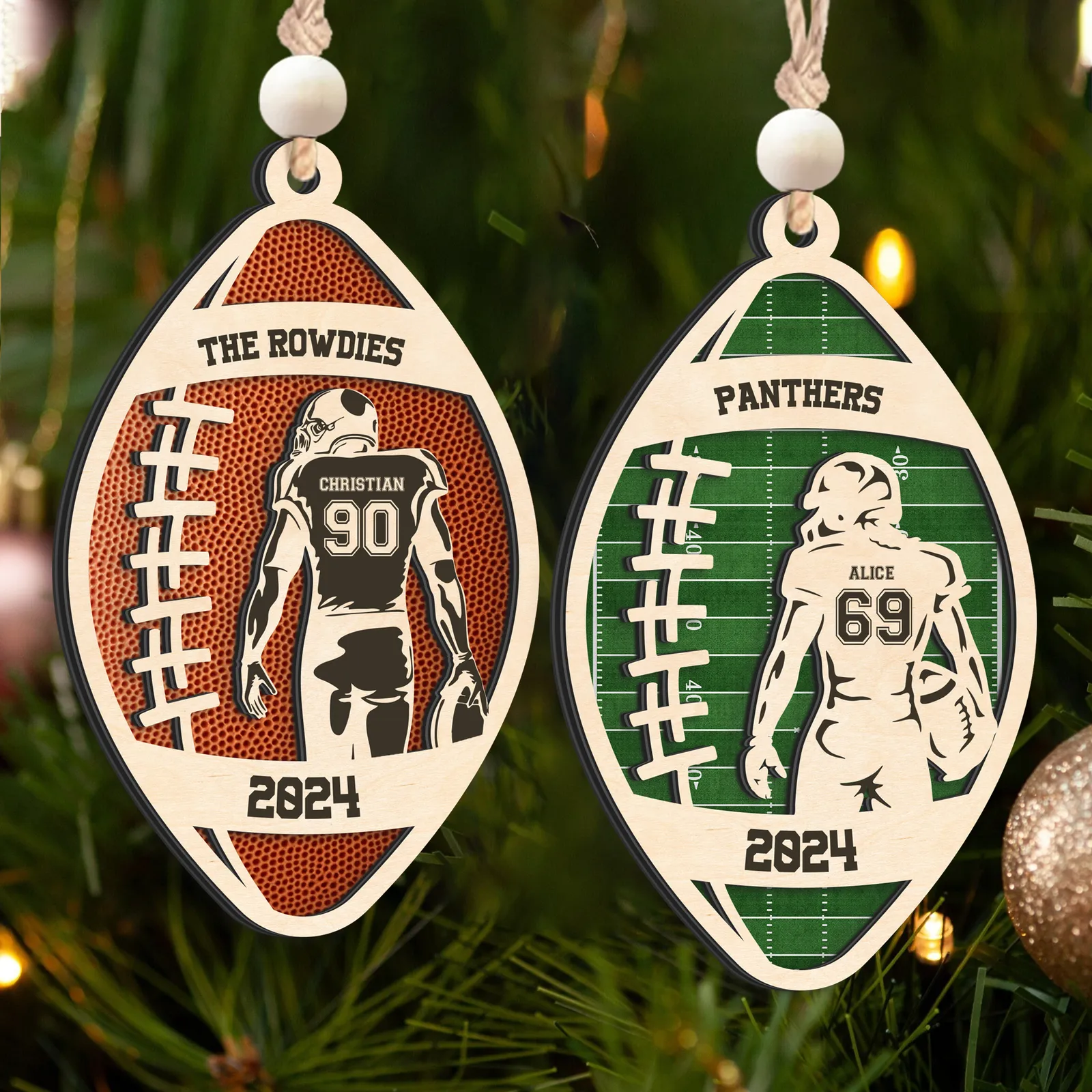 Personalized Football Christmas Ornament, Christmas Gift for Football Team, CF914