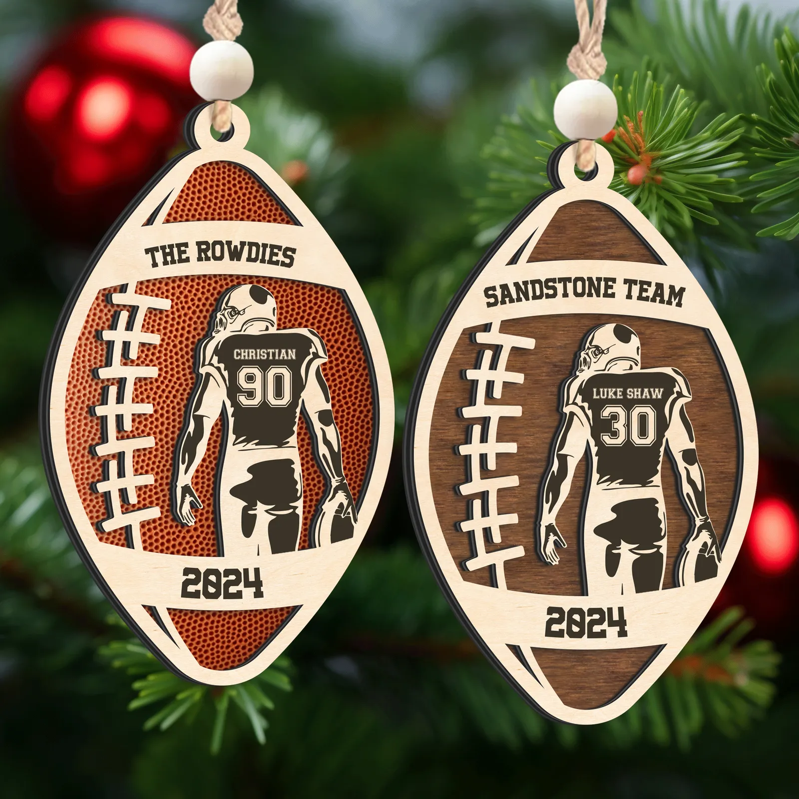 Personalized Football Christmas Ornament, Christmas Gift for Football Team, CF914