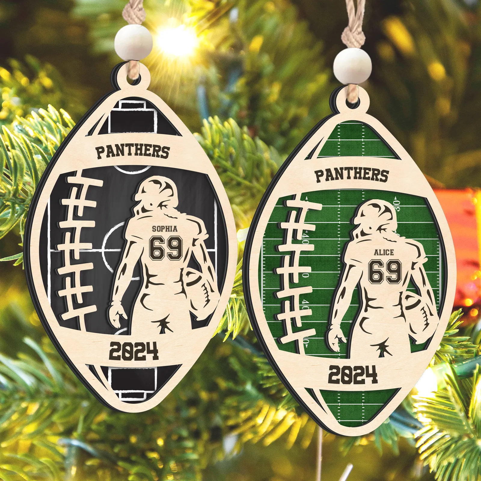 Personalized Football Christmas Ornament, Christmas Gift for Football Team, CF914