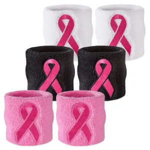 Pink Ribbon Wristband Pair