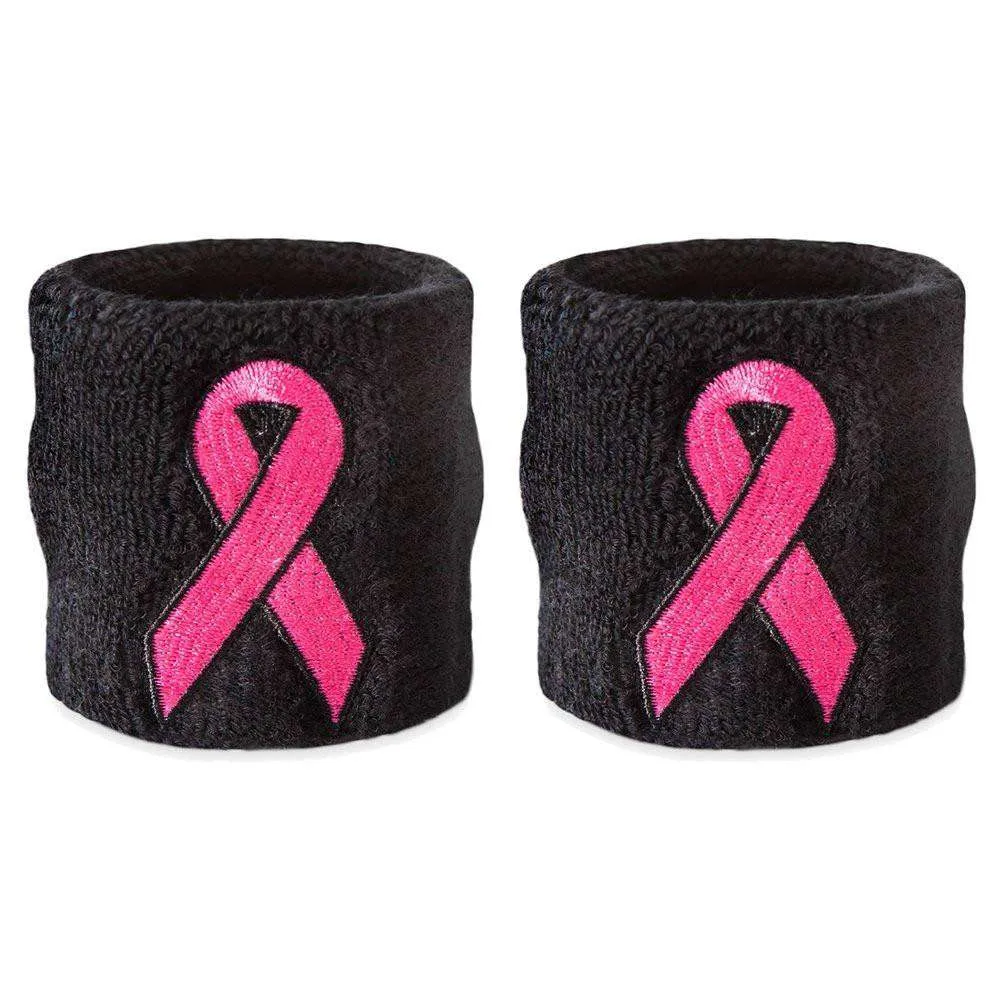 Pink Ribbon Wristband Pair