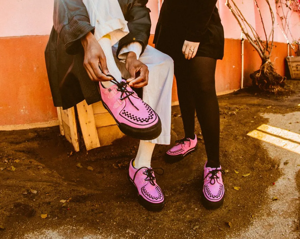 Pink Suede Platform Creeper Sneaker