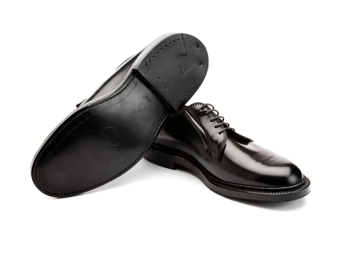 Plain Toe Blucher Black Shell Cordovan E-width