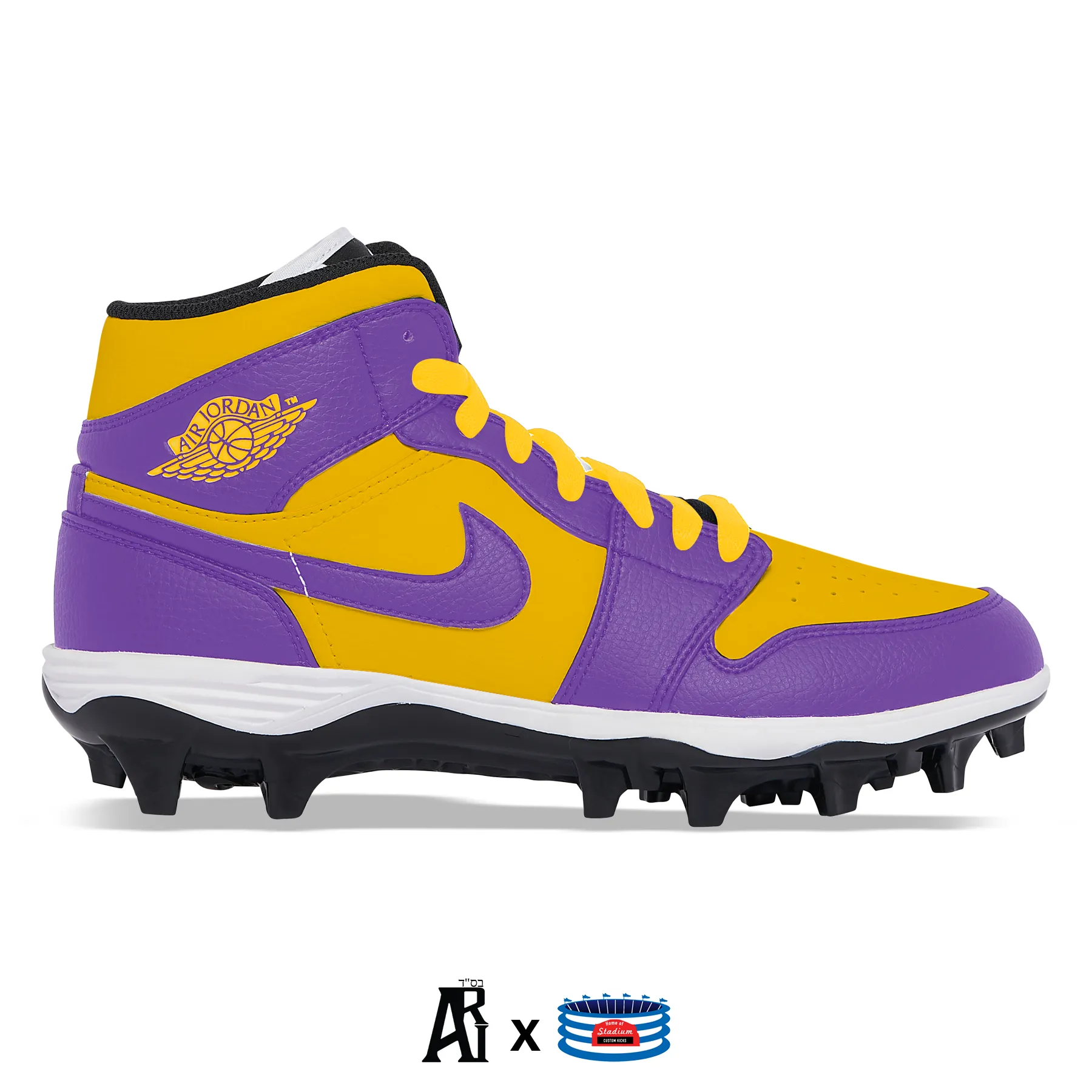 "Minnesota” Jordan 1 TD Cleats by Stadium Custom Kicks