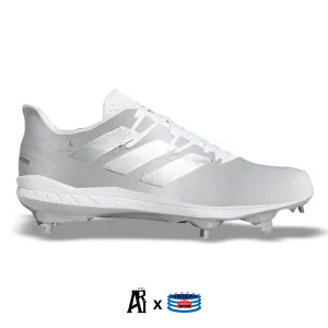 "Silver" Adidas Adizero Afterburner 8 Cleats by Stadium Custom Kicks