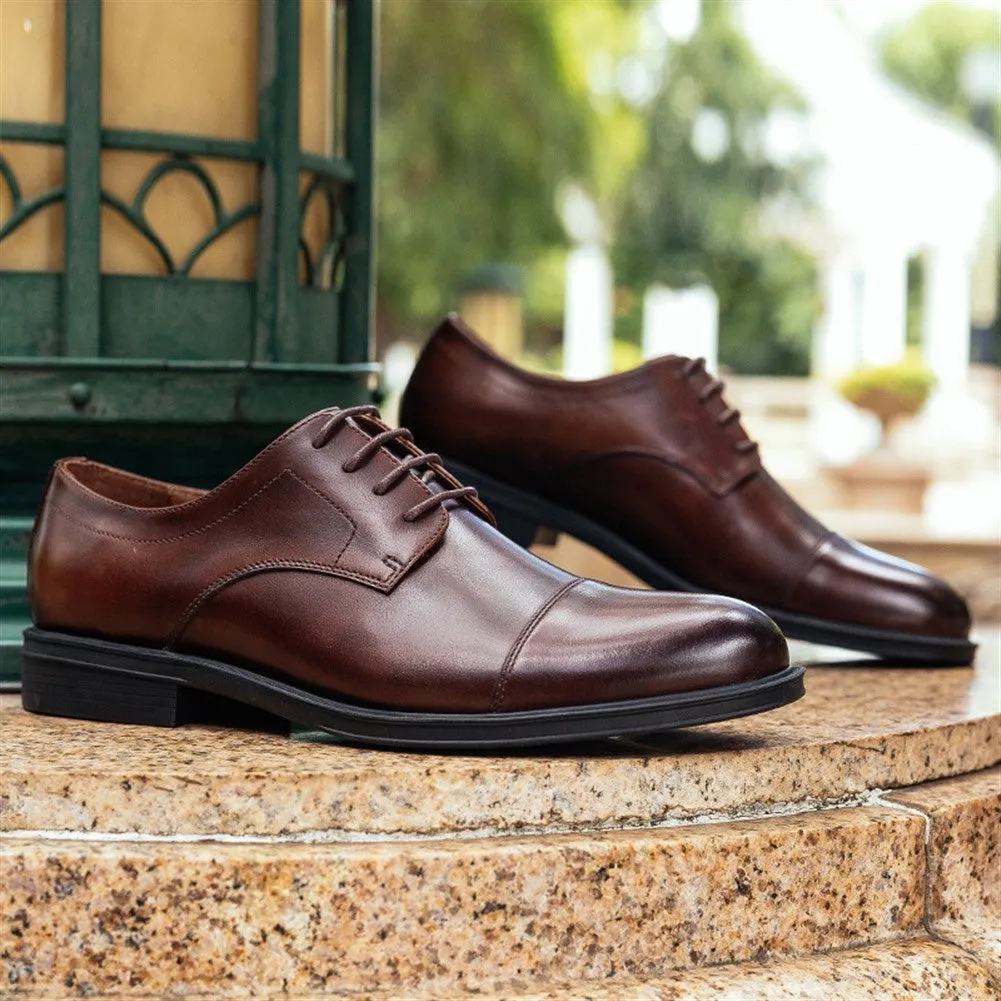 Retro Genuine Leather Derby Shoes for Men