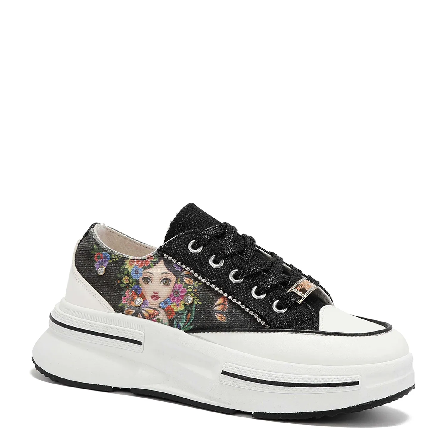 RHINESTONE PLATFORM SNEAKERS