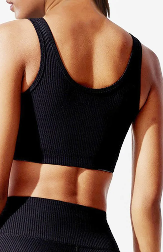 Ribbed Football Sports Bra